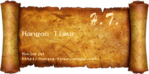 Hangos Timur névjegykártya